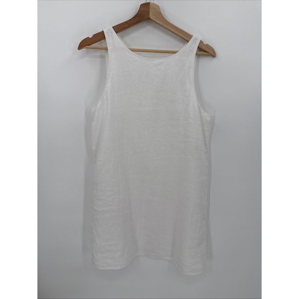 Reformation Womens Jessi White Linen Mini Shift Dress Size 4 Capsule Wardrobe - Picture 2 of 11